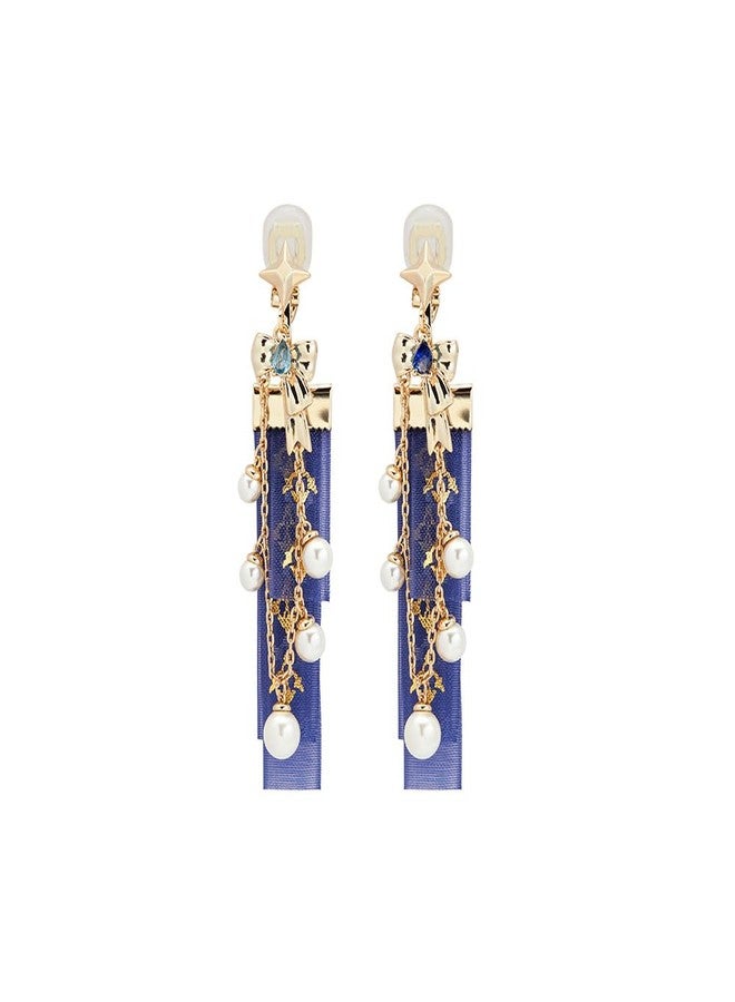 HOYOVERSE GENSHIN IMPACT Furina Impression Series - Ribbon & Pearl Chain Clip-On Earrings - Image 1